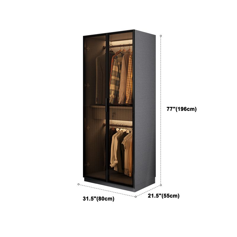 Contemporary Style Wardrobe Gray Colour Wooden Wardrobe Closet