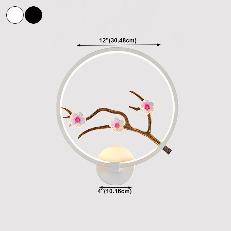 Moderne Stil runde Wandmontage Lampe Metall 1 Lichtwandbeleuchtung für Wohnzimmer