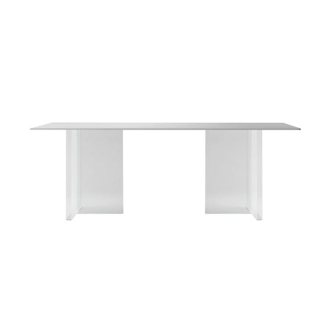 Medieval Modern Stone Dining Table Double Pedestal Rectangle Table for Dining Room