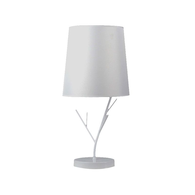 Compito conico contemporaneo Fabric di luce 1 Luce Luce Luce in bianco/nero con base di ramo