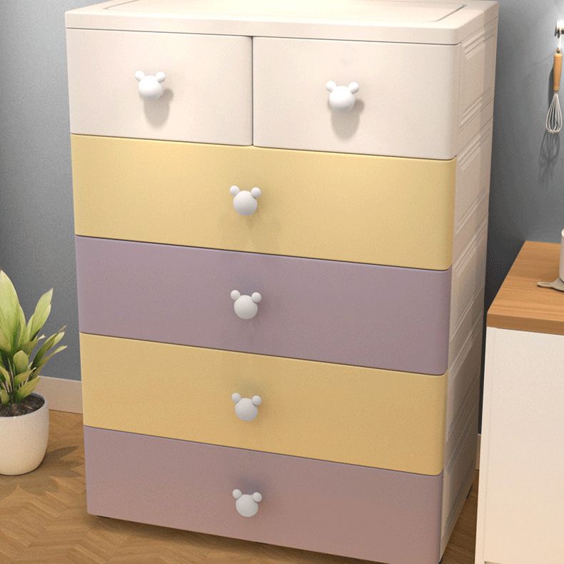 Plastic Non-Hanging Cabinet Contemporary Matte Finish Armoire