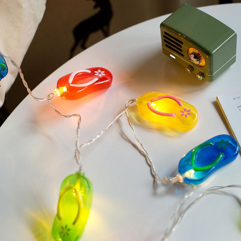 Minimalist Flip-Flops String Light Plastic 3M 20-Head Bar LED Christmas Lamp in Red-Yellow-Blue-Green