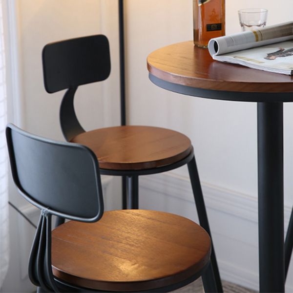 Industrial Solid Wood Bar Table Set 1/2/5 Pieces Fixed Bistro Set for Home Use