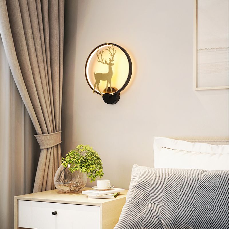 Round Disc Sconce Light Fixture Creative Minimalist Style Plastic Sconces