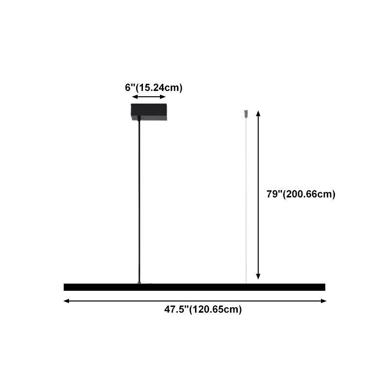 Lampe de cuivre noire Copper Lamp Pendre de restaurant linéaire moderne avec une teinte acrylique