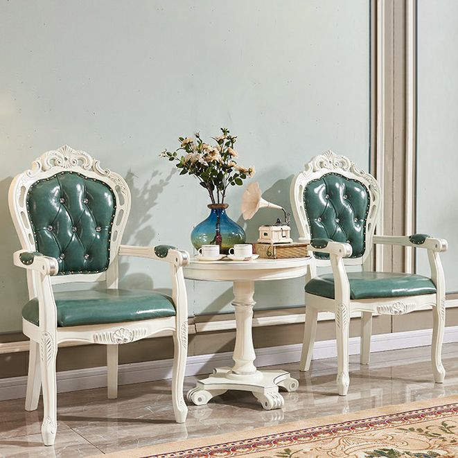 Upholstered European Style Dining Arm Chair Open Dining Chair for Restaurant