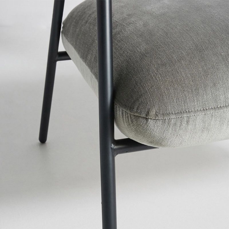 Open Back Arm Chair Industrial Style Metal Kitchen Dining Chair