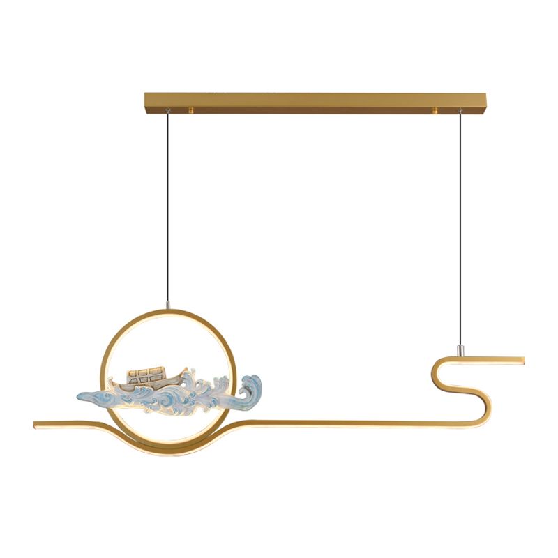 Linear Shape Island Lights Modern Style Metal 2-Light Pendant Light Fixtures