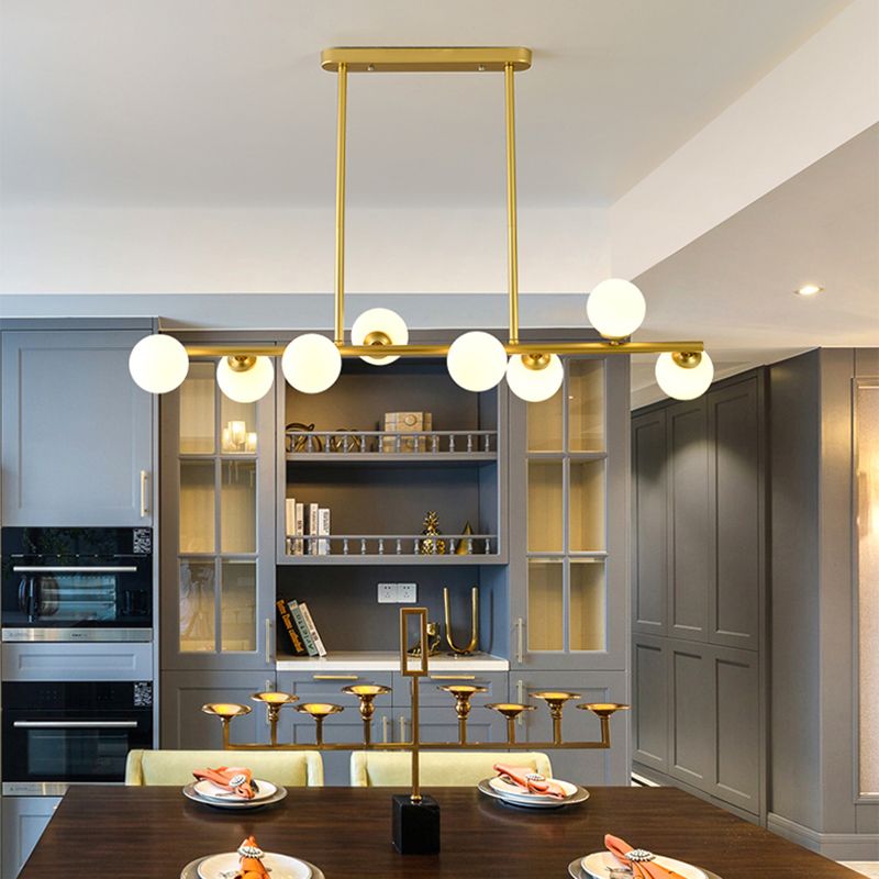 Contemporary Island Light Sphere Glass Island Chandelier Lights for Kitchen