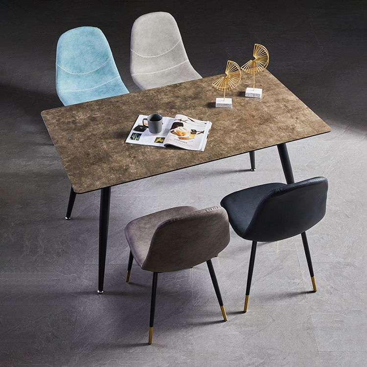 Sillas de comedor sin brazos con respaldo sólido de diseño escandinavo, sillas laterales de comedor de cuero