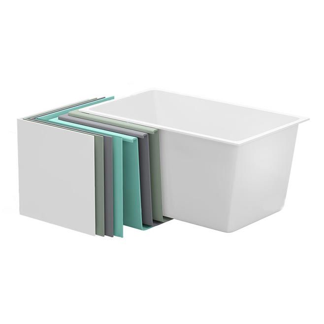 Modern Acrylic Alcove Bathtub 23.6" H Rectangular Bath Tub for Home