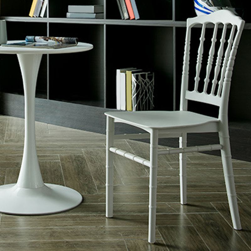 Glam Kitchen Dining Side Chair Plastic Armless Chair Windsor Back Side Chair