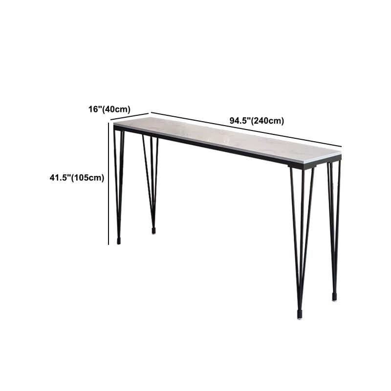 Modern 1/7 Pieces Bar Table Set Rectangle Stone Counter Table with High Stools for Cafe
