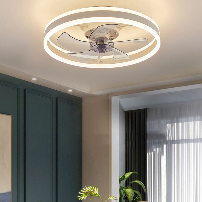 Metal Fan Ceiling Lights Modern Style 1 Light Flush Mount Lamp for Bedroom