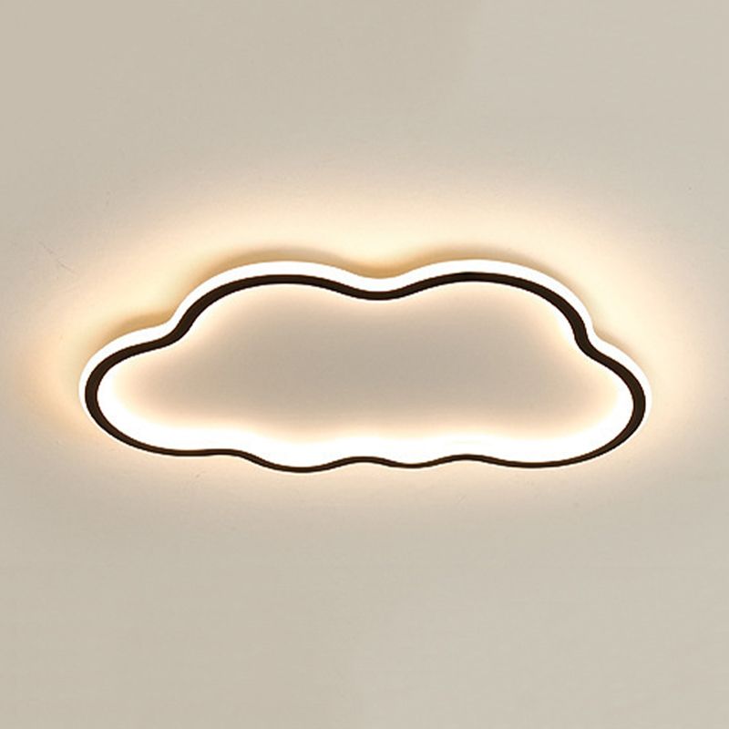 Contemporary White Single Flush Mount Lighting LED Unique Ceiling Light