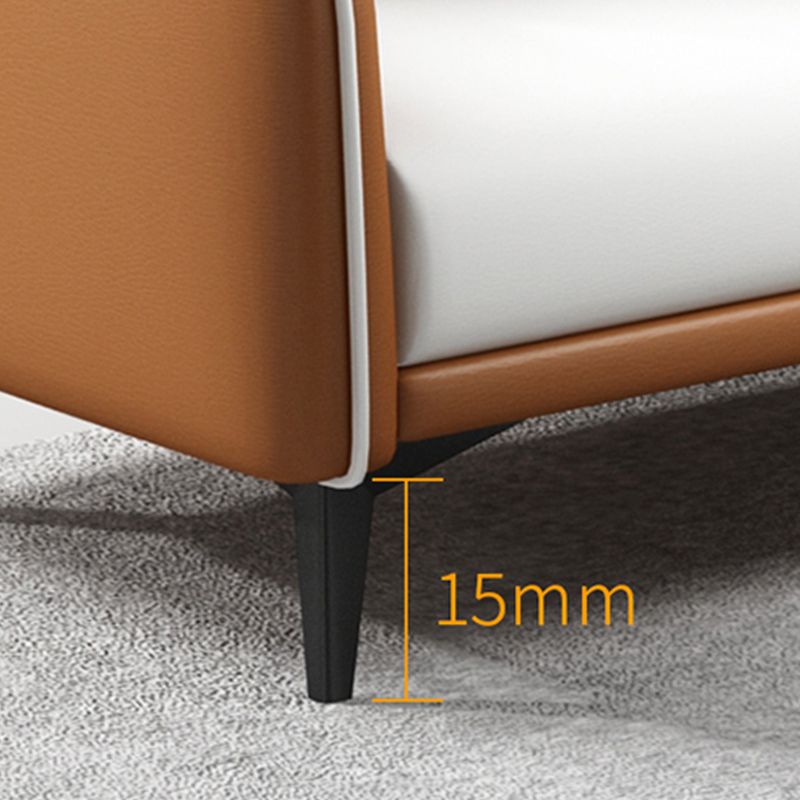 29.52" W Tuxedo Arm Sofa Faux Leather Contemporary Standard Sofa