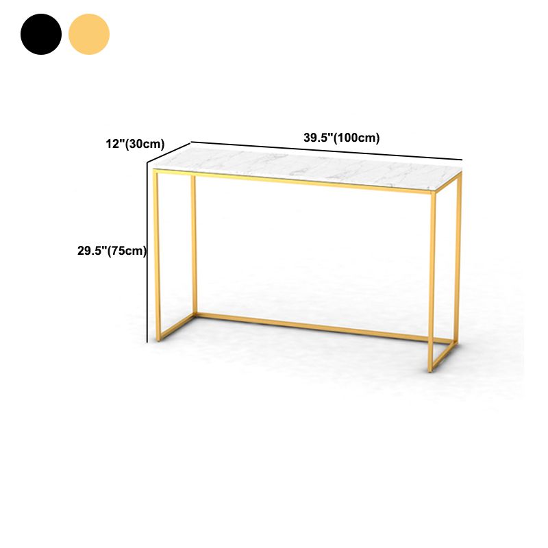 Glam Marble Rectangle Sofa Table Scratch Resistant Stain Resistant Accent Table