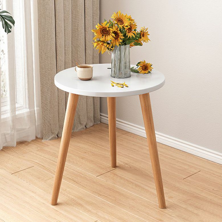 Stone 3 Legs Cocktail Table Modern Round Coffee Table with Shelf
