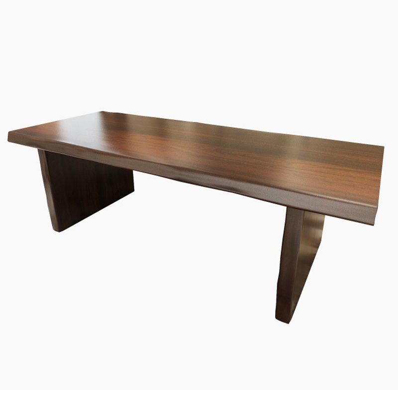 Glam Wooden Dining Rectangle Table with Wooden Legs for Kitchen