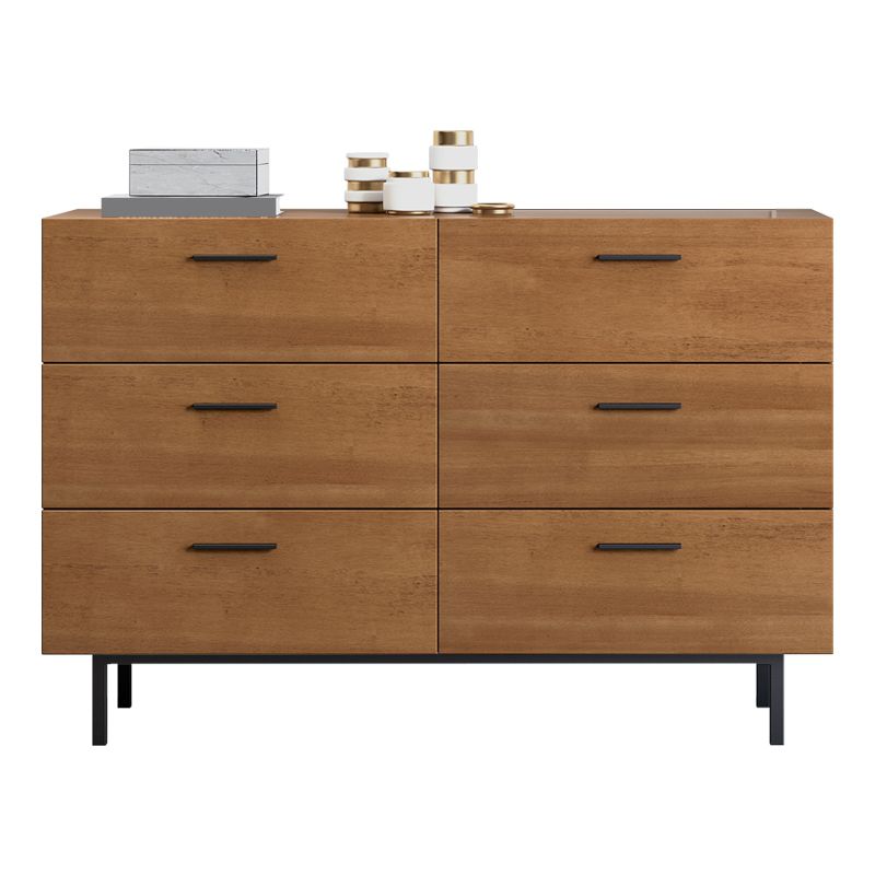 Water Resistant Storage Cabinet Solid Wood Accent Chests with 6 Drawers