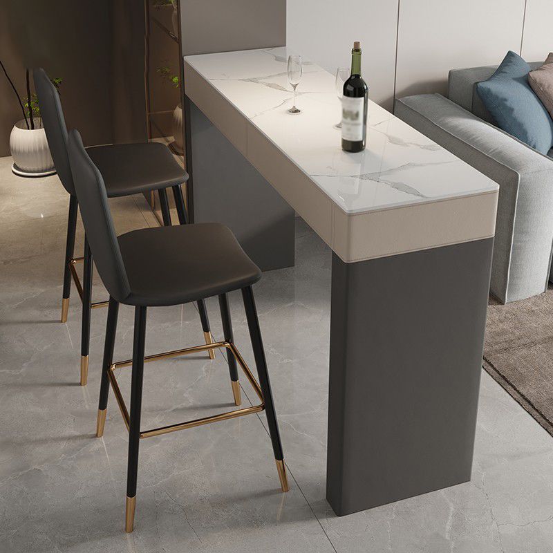 Rectangular White Modern Bar Table Stone Table for Restaurant