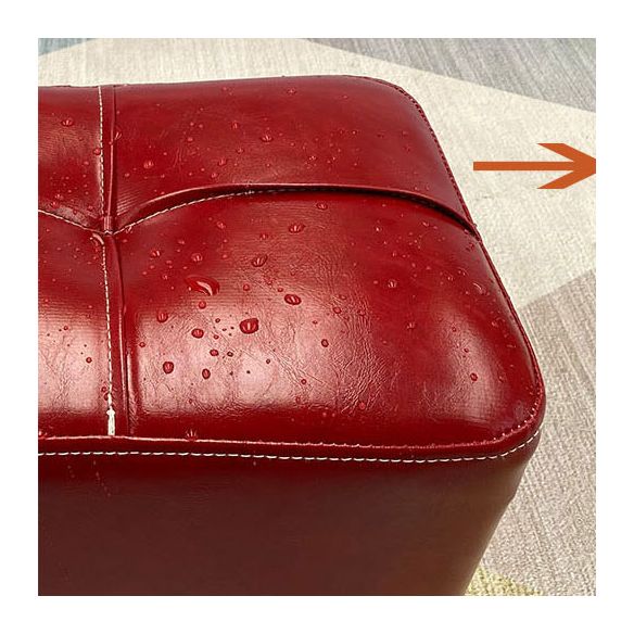 Modern Square Ottoman Plain Water Resistant Faux Leather Stain Resistant Tufted Ottoman