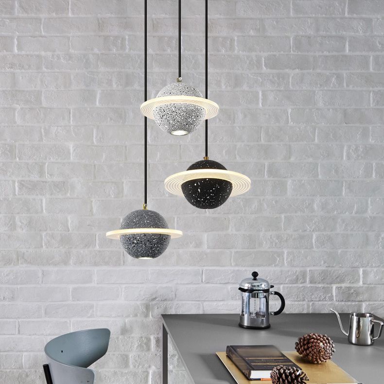 Éclairage à boule de ciment moderne Light Light 8W LED LED Single Head Drop Light pour la chambre