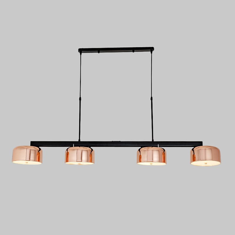 Linear Shape Chandelier Lighting Modern Style 4 Lights Island Lamp for Living Room