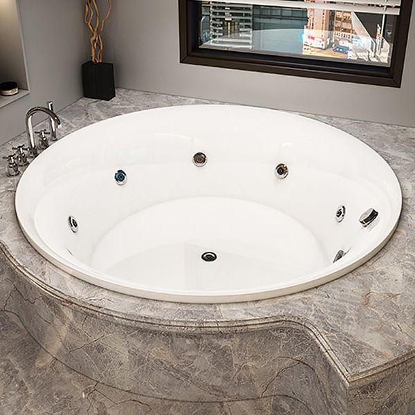 Modern Acrylic Drop-in Bathtub Oval Bath Tub for Home in White
