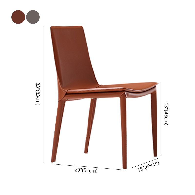 Silla auxiliar de cuero estilo diseñador para el hogar, silla de comedor con respaldo sólido (juego de 2)
