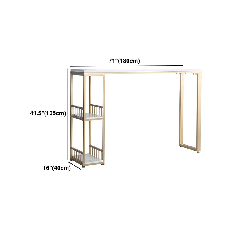 Glam1/2/3 Pieces Bar Table Set Rectangle Marble Counter Table with High Stools
