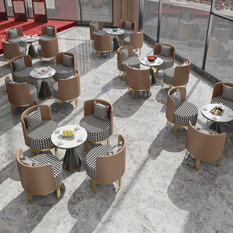 Metal Traditional Luxury Round Indoor Table Stone Top Table for Kitchen