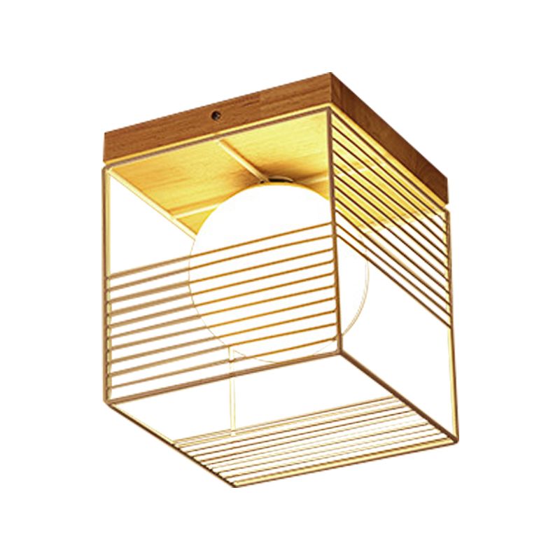 Lámpara de techo empotrada cuadrada blanca/negra, lámpara colgante de montaje empotrado de 1 cabezal contemporánea de metal para dormitorio