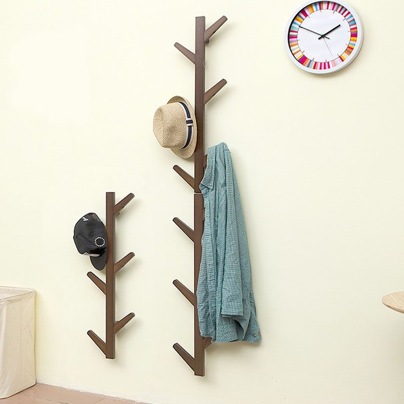 Contemporary Simple Hall Tree Wooden Wall Mounted Hall Tree with Hook