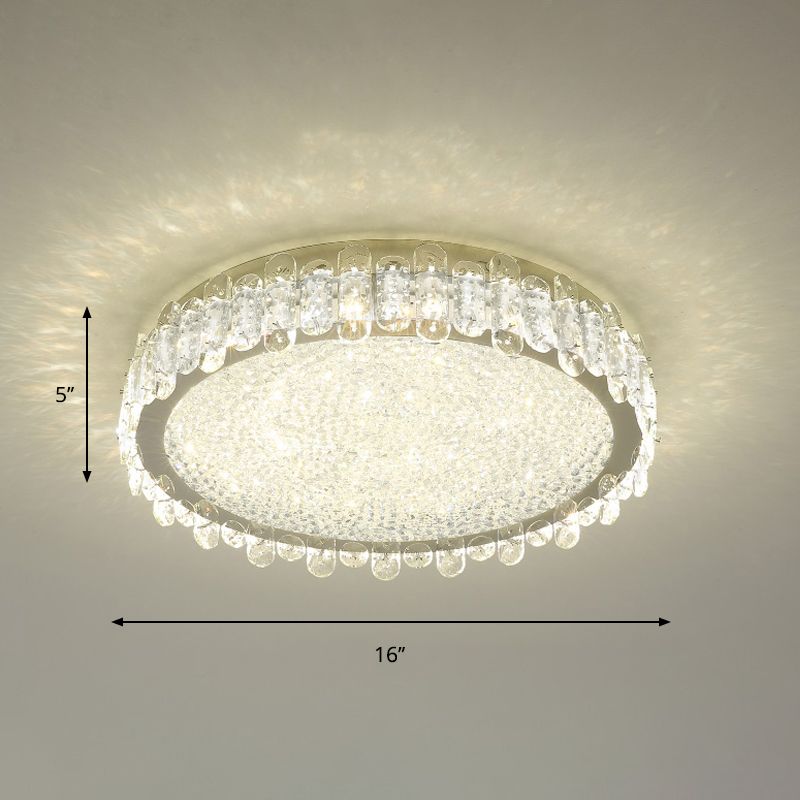 Nickel-LED-Deckenleuchte Moderne Klarglas Rundbündige Fassung Eingelassene Beleuchtung