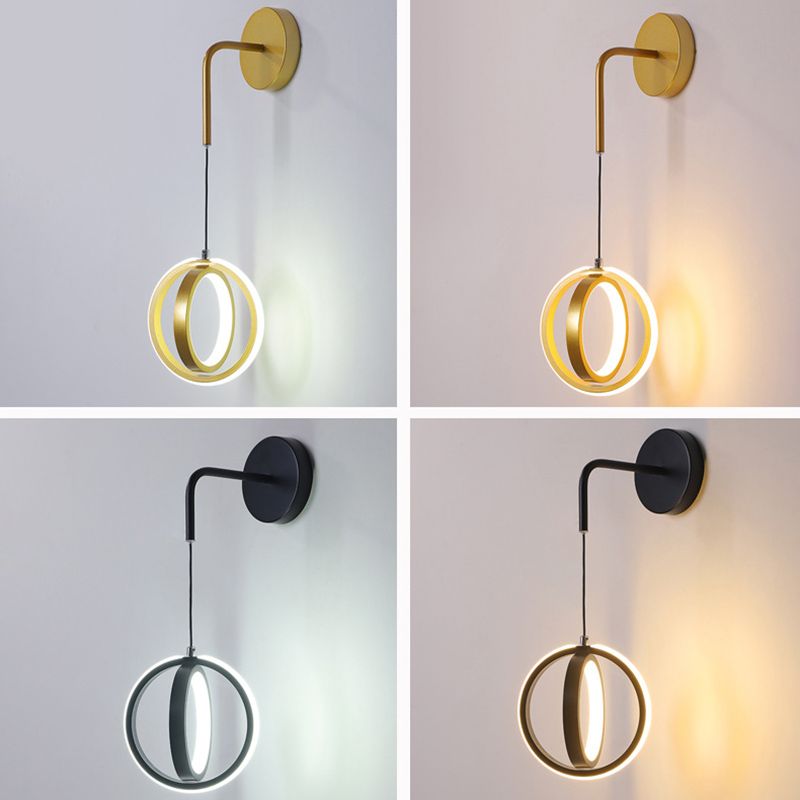Ultramoderne ring wandbevestiging verlichting aluminium wand gemonteerd verlichtingsarmatuur voor woonkamer
