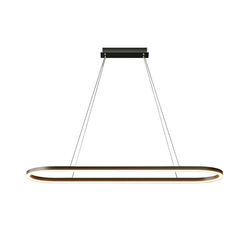 Linear Shape Island Pendant Contemporary Style Metal 1 Light Island Lighting Idea
