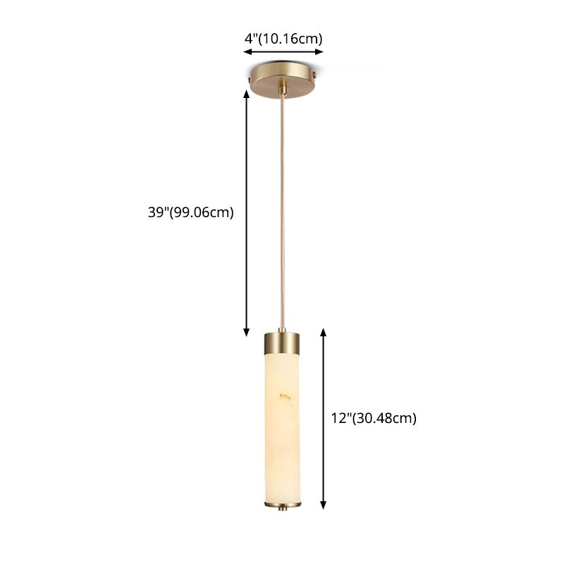 Steencilinder hanger verlichting armatuur moderne stijl led messing plafond hanglampje