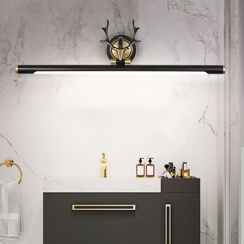 LED Mirror Lamp American Retro Style Bathroom Toilet Antler Mirror Light Fixture