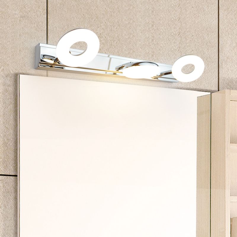 Lámpara de espejo simple moderno lámpara de espejo de acero inoxidable de acero inoxidable luz de espejo de maquillaje ajustable para baño