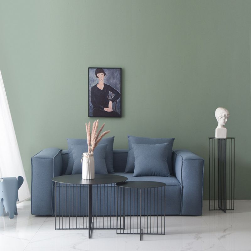 Mid-Century Modern Iron Coffee Table Metal Round Frame Cocktail Table