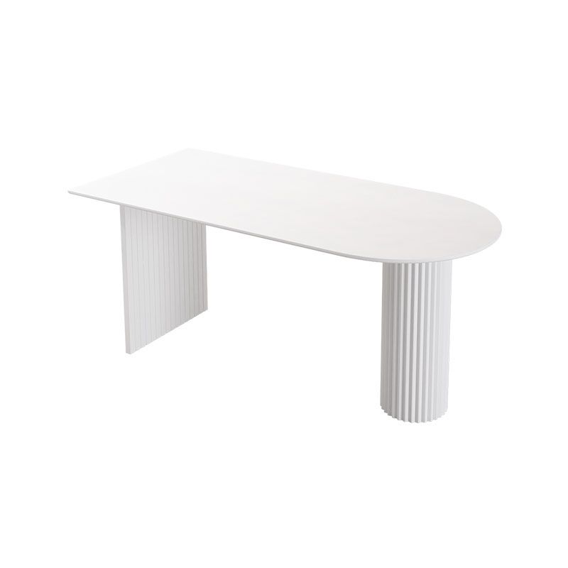 Table d'intérieur de forme irrégulière pour restaurant, table d'île moderne avec double piédestal