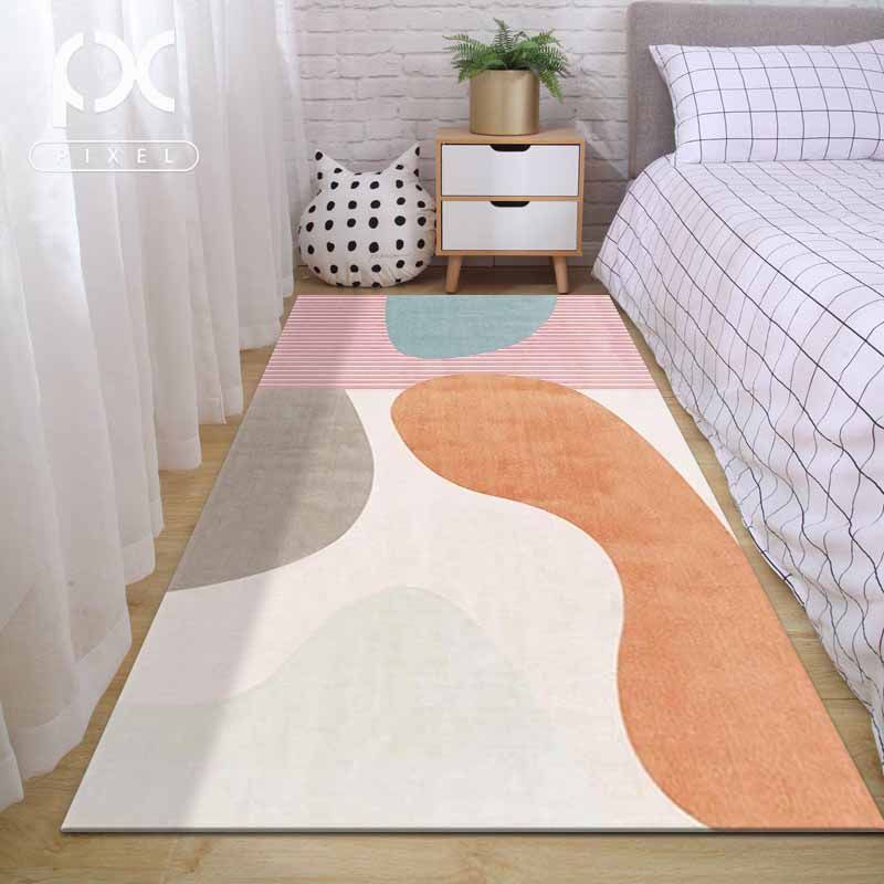 Pink Contemporary Rug Blending Color Lump Rug Stain Resistant Rug for Living Room