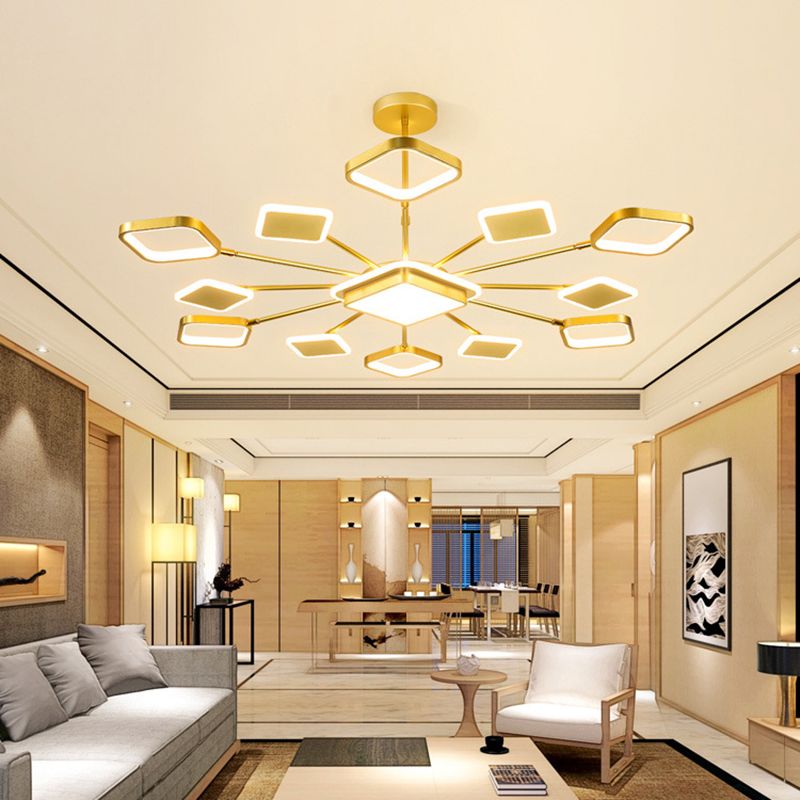 Sputnik Living Room Pendant Chandelier Metal LED Modern Hanging Chandelier