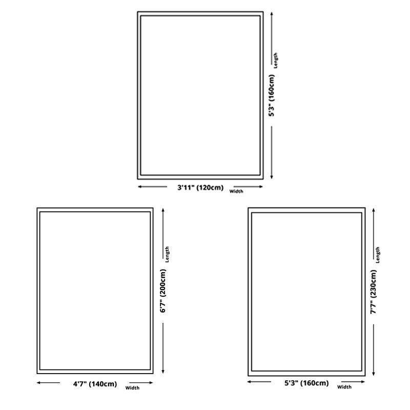 Gray Tone Carpet Modern Contrast Panel Area Rug Polyester Stain Resistant Indoor Rug for Living Room