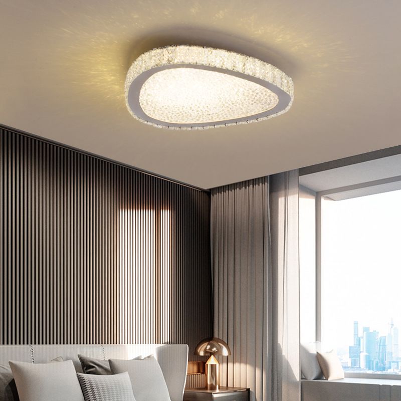 Crystal Shaded Close to Ceiling Lighting Modern-Style LED Ceiling Light Fixture