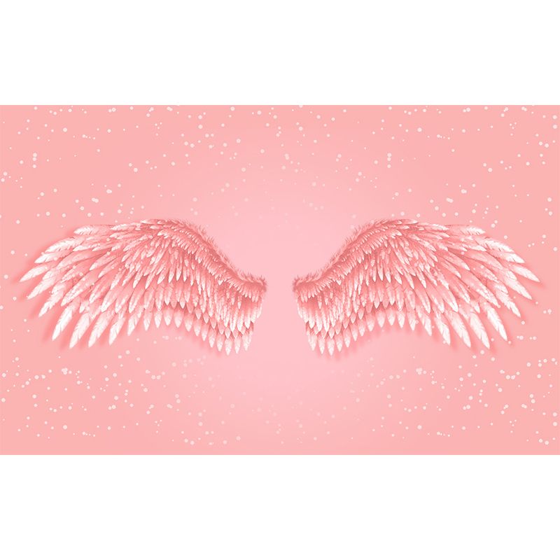 Huge Wing Mural Wallpaper Moisture Resistant Modern Girls Bedroom Wall Art in Pastel Color
