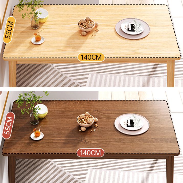 Mesa de comedor industrial rectangular de MDF, mesa de comedor de cocina estándar con 4 patas