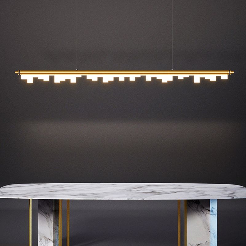Zeitgenössischer Stil linearer Form Pendelleuchte Leuchtmetall 1 Licht Anhänger Beleuchtung
