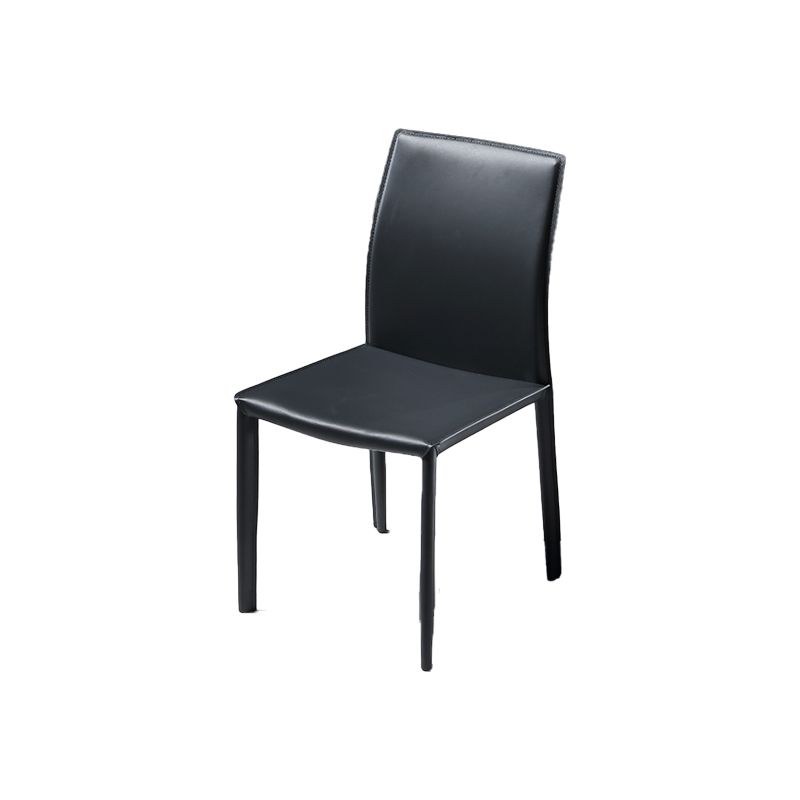Industrial Side Chair Solid Back Metal Dining Chair for Indoor